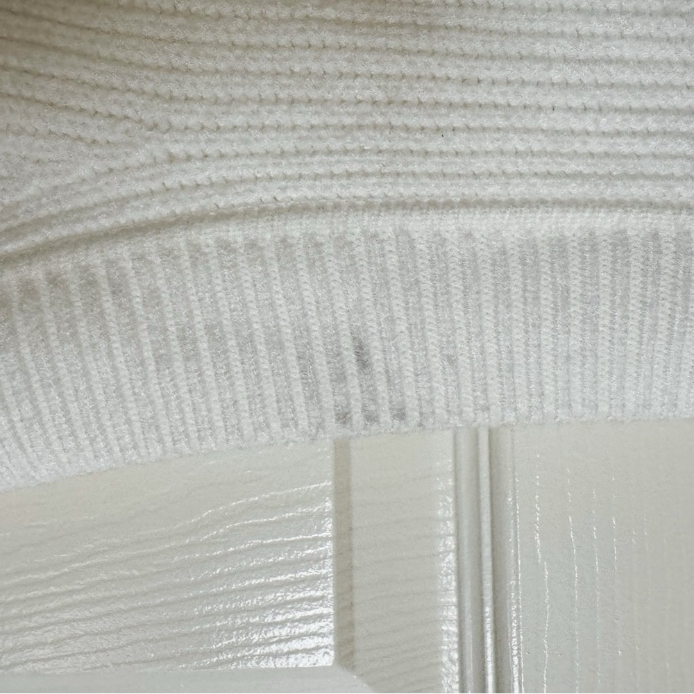 Zara Oversized Grandpa Cozy White Ribbed Knit Sweater, Size S, - Picture 6 of 6